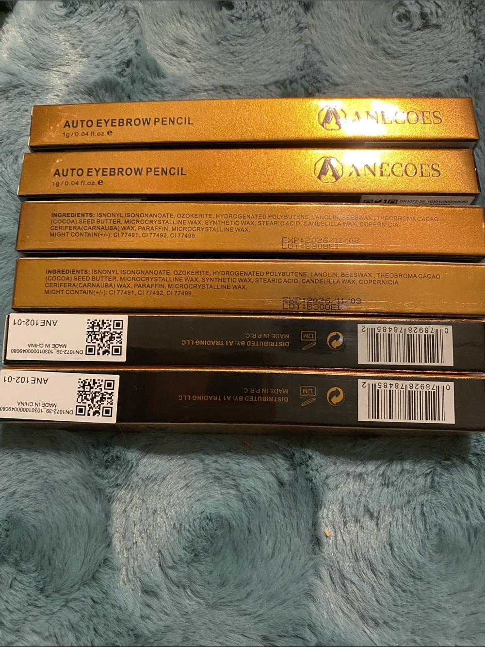 Anecoes Auto Eyebrow Pencil - Gold Packaging, Precision Brow Pencil